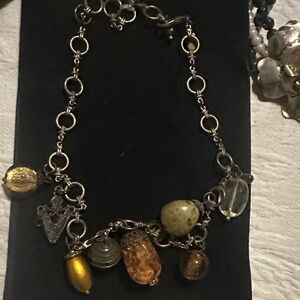 Chic Gold and Silver Charm Necklace